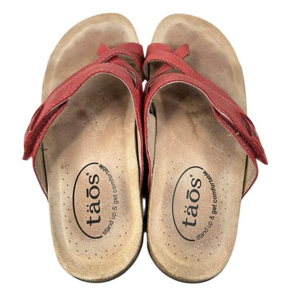 Taos Women’s Perfect Red Leather Thong Sandal Size US 6 - Picture 10 of 11